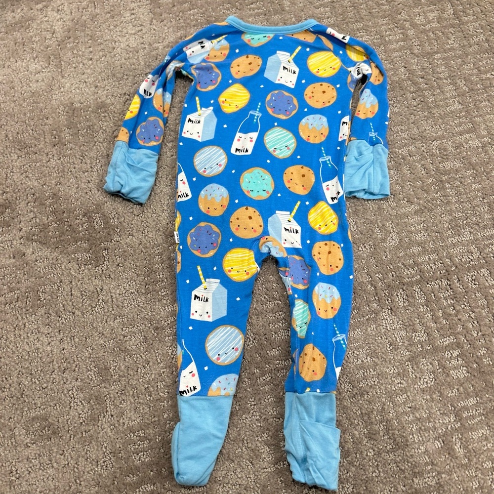 Little Sleepies Blue Milk & Cookies zippy - Picture 9 of 10